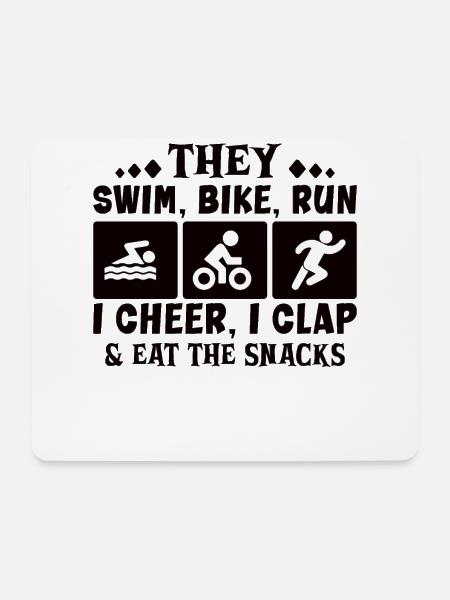 Triathlon Swim Bike Run Triathlet Sport Geschenk - Mousepad (Querformat) - Weiß