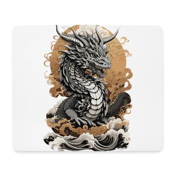Dragon in ukiyo-e retro art aesthetics style - Mouse Pad (horizontal) - white - Front