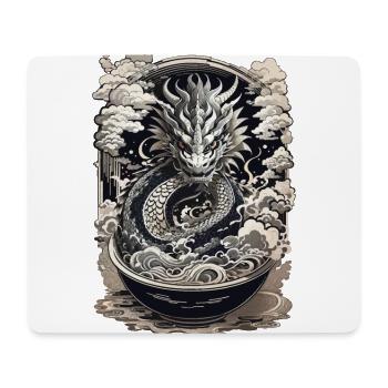 Drachen & Ramen Suppe Asiatische Retro Kunst - Mousepad (Querformat) - Weiß - Vorne