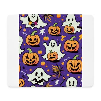 Halloween - Citrouilles effrayantes et fantômes - Tapis de souris (format paysage) - blanc - Devant