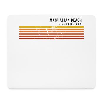 Retro Manhattan Beach Californie Vintage Vacances - Tapis de souris (format paysage) - blanc - Devant