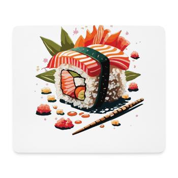 Sushi passion: Authentique sushi japonais - Tapis de souris (format paysage) - blanc - Devant