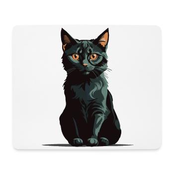 Chat magique d’Halloween Conception de chat magique - Tapis de souris (format paysage) - blanc - Devant