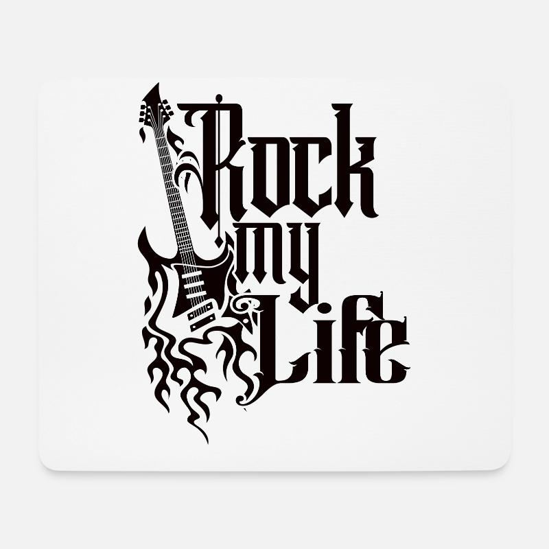Rock My Life Vintage Retro 80er Jahre Musik Lets - Mousepad (Querformat) - Weiß