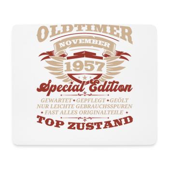 66. Geburtstag Oldtimer November Jahrgang 1957 - Mousepad (Querformat) - Weiß - Vorne