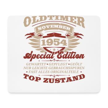 70. Geburtstag Oldtimer November Jahrgang 1954 - Mousepad (Querformat) - Weiß - Vorne