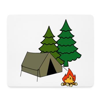 Tente, Camping, Camp, Camping, Vacances, Plein air, Aventure - Tapis de souris (format paysage) - blanc - Devant