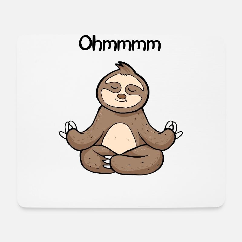 Ohmmm ein süßes Yoga Faultier Faultiere Sloth - Mousepad (Querformat) - Weiß