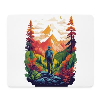 Colourfulness Hiking in nature, mountains and forest - Mouse Pad (horizontal) - white - Front