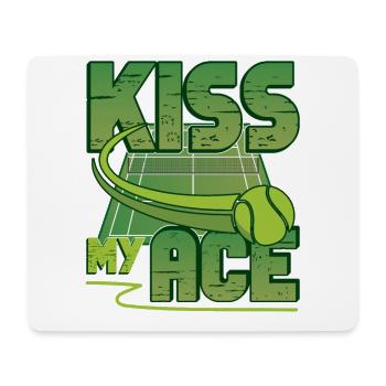 Tennis Lover, Kiss My Ass, Funny Tennis - Mouse Pad (horizontal) - white - Front