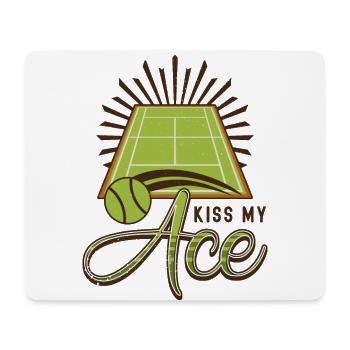 Tennis Lover, Kiss My Ass, Funny Tennis - Mouse Pad (horizontal) - white - Front