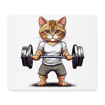 Muscular Workout Cat Athlete Fitness - Mouse Pad (horizontal) - white - Front