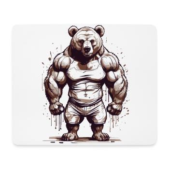 Bodybuilder Bär Papa Stärke Muskeln Liebe - Mousepad (Querformat) - Weiß - Vorne