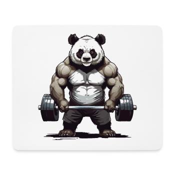 Panda Bodybuilding Powerlifting Design - Mousepad (Querformat) - Weiß - Vorne