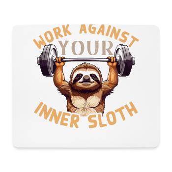 Sloth Defeated Funny Fitness Saying - Mouse Pad (horizontal) - white - Front