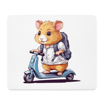 Hamster Pupils on Scooter School Way Design - Mouse Pad (horizontal) - white - Front