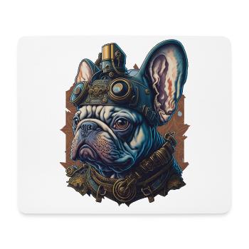 Retro French Bulldog Steampunk Dog - Mouse Pad (horizontal) - white - Front