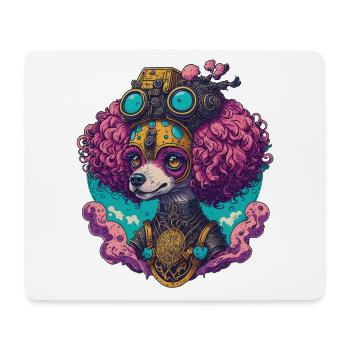 Steampunk Pudel Hund Viktorianischer Hunde Stil - Mousepad (Querformat) - Weiß - Vorne