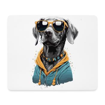 Vintage Weimaraner Hund Ästhetik Hunde Design - Mousepad (Querformat) - Weiß - Vorne