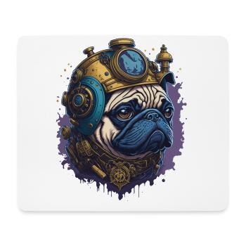Esthétique Steampunk Carlin chien amant de chien - Tapis de souris (format paysage) - blanc - Devant