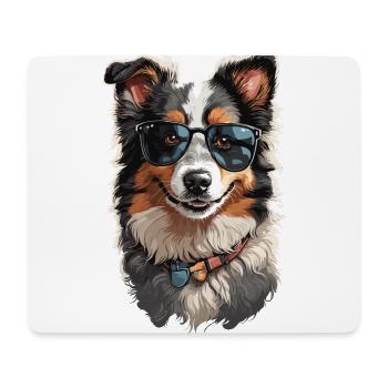 Cool Collie with Sunglasses - Dog Aesthetics - Mouse Pad (horizontal) - white - Front