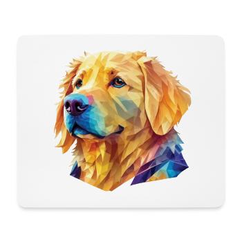 Polygon Golden Retriever - Kunstvolles Hundedesign - Mousepad (Querformat) - Weiß - Vorne
