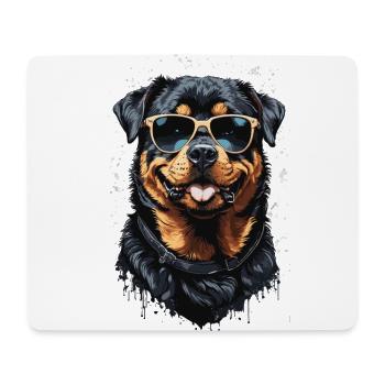 Stilvolles Rottweiler Hundepapa Design - Mousepad (Querformat) - Weiß - Vorne