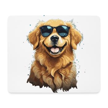 Golden Retriever Coolness and Style Sunglasses - Mouse Pad (horizontal) - white - Front