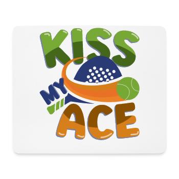 Amateurs de padel, Kiss My Ace, Padel tennis - Tapis de souris (format paysage) - blanc - Devant