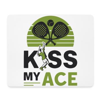 Amateurs de padel, Kiss My Ace, Padel tennis - Tapis de souris (format paysage) - blanc - Devant