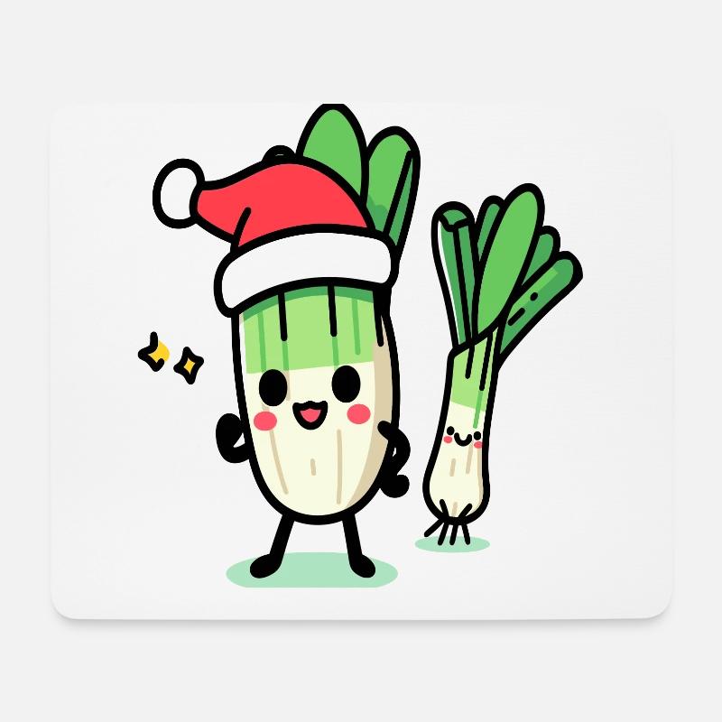 Nikolauch kawaii Lauch - Mousepad (Querformat) - Weiß