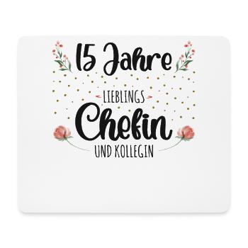 15 Jahre Jubiläum Chefin - Mousepad (Querformat) - Weiß - Vorne