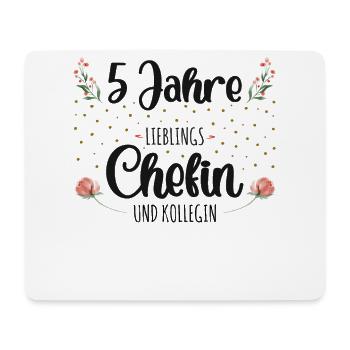 5 Jahre Jubiläum Chefin - Mousepad (Querformat) - Weiß - Vorne