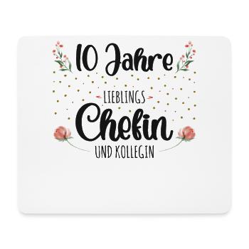 10 Jahre Jubiläum Chefin - Mousepad (Querformat) - Weiß - Vorne