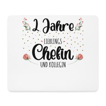 2 Jahre Jubiläum Chefin - Mousepad (Querformat) - Weiß - Vorne