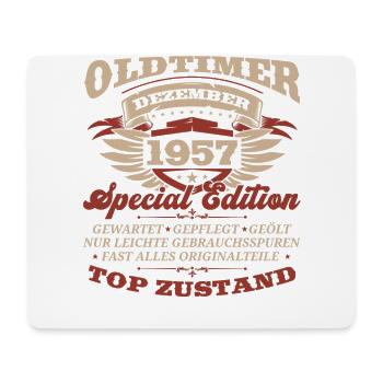 66. Geburtstag Oldtimer Dezember Jahrgang 1957 - Mousepad (Querformat) - Weiß - Vorne