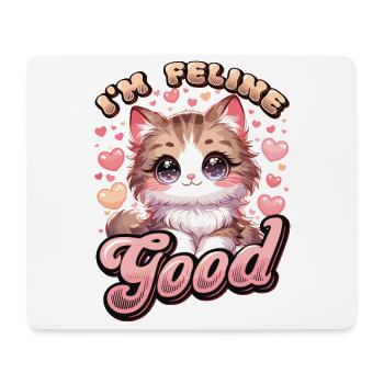 Lustige Katzendame, Katzenmama - Mousepad (Querformat) - Weiß - Vorne