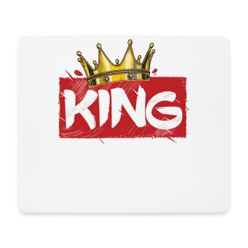 Couronne avec lettrage King - Tapis de souris (format paysage) - blanc - Devant