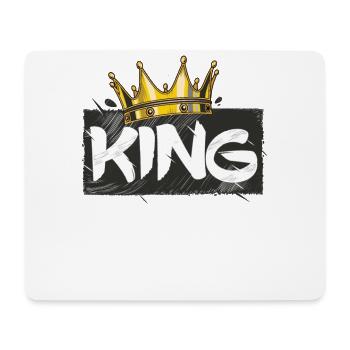 Couronne avec lettrage King - Tapis de souris (format paysage) - blanc - Devant
