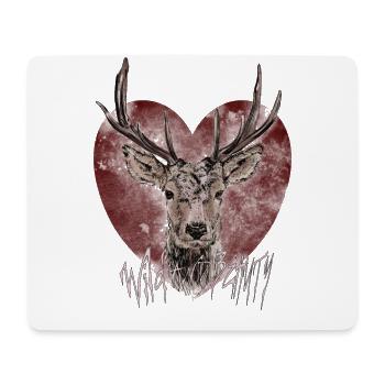 Wild and Beautiful Deer, Heart, Wilderness, Gift - Mouse Pad (horizontal) - white - Front