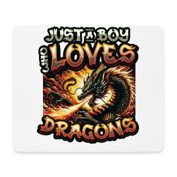 Nur Ein Junge, Der Drachen Liebt - Jungs Drachen - Mousepad (Querformat) - Weiß - Vorne