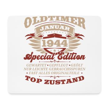 80th birthday classic car January vintage 1944 - Mouse Pad (horizontal) - white - Front