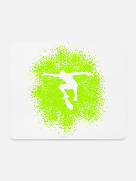 Skater Flip Trick Skateboard - Mousepad (Querformat) - Weiß