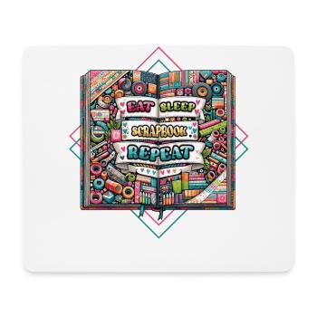 Mädchen Scrapbooking Enthusiast Scrapbook - Mousepad (Querformat) - Weiß - Vorne