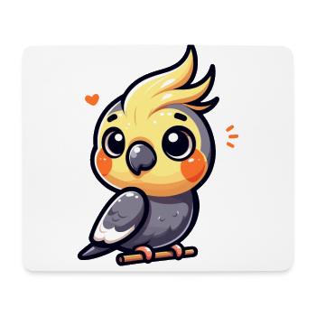 Cute Cokatiel Lover Design - Mouse Pad (horizontal) - white - Front