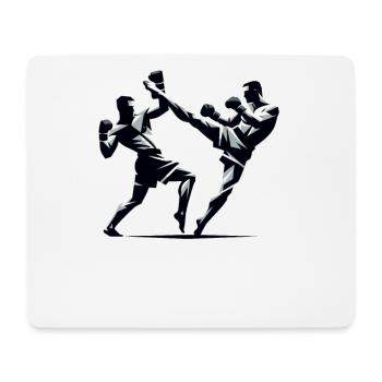 Muay Thai Kämpfer Design - Mousepad (Querformat) - Weiß - Vorne