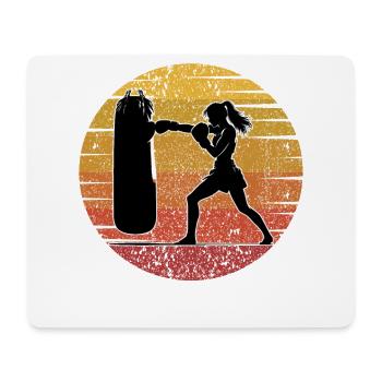 Kickboxen Frau Kickboxer - Mousepad (Querformat) - Weiß - Vorne