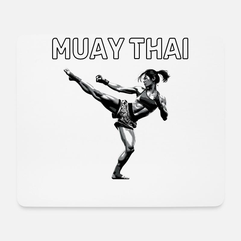 Muay Thai Mädchen - Mousepad (Querformat) - Weiß