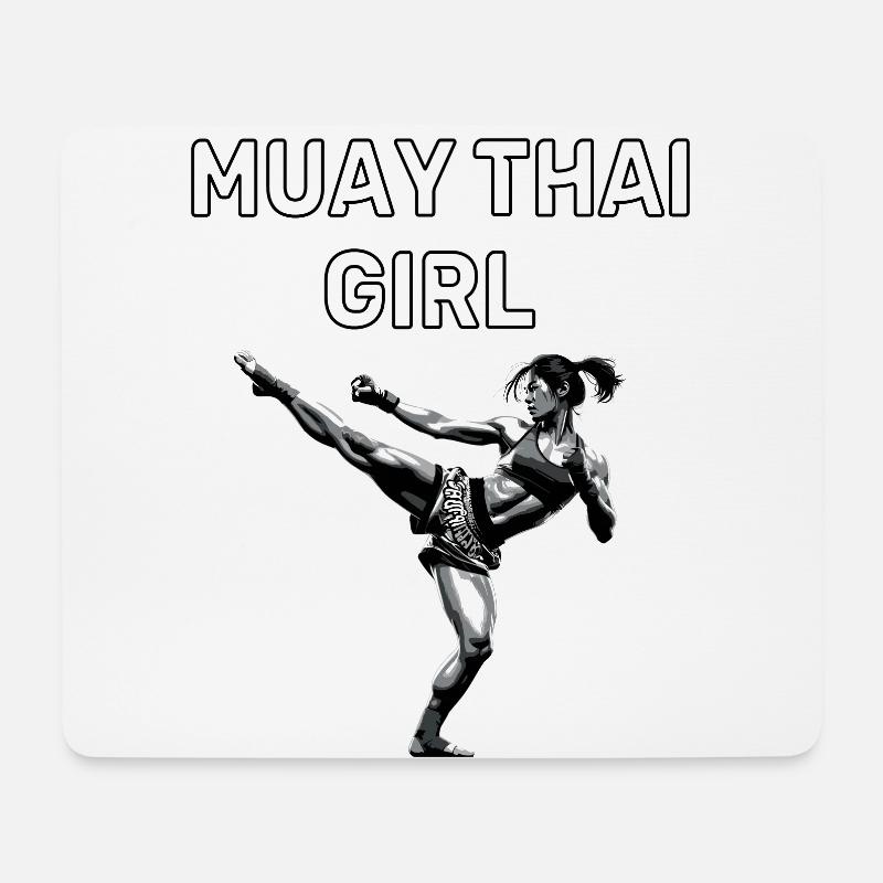 Muay Thai Mädchen - Mousepad (Querformat) - Weiß