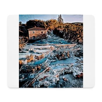 Cascades du Mulino, Italie - Tapis de souris (format paysage) - blanc - Devant